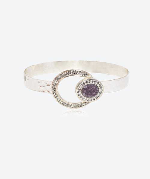 Oval Gem Bangle Bracelet - La Costa Organic Jewelry