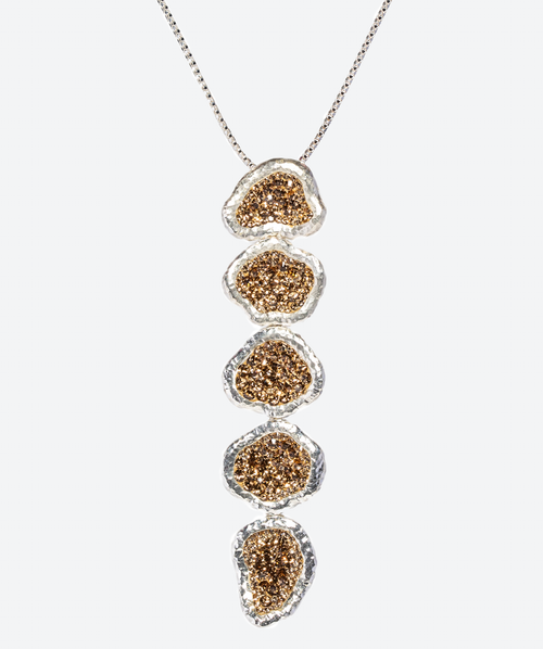 Geode 5 Cascade Necklace Gold / Silver - La Costa Organic Jewelry