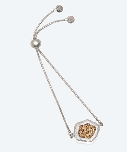 Dainty Geode Slide Bracelet Gold / Silver - La Costa Organic Jewelry