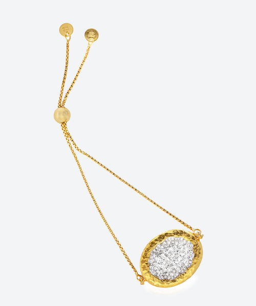 Geode Slide Bracelet Crystal / Gold - La Costa Organic Jewelry