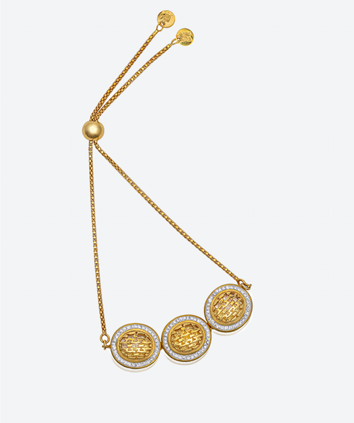 Vogue Slide Bracelet Crystal / Gold - La Costa Organic Jewelry