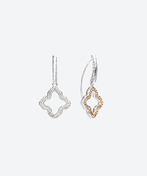 Open Flower Loop Earrings Gold / Silver - La Costa Organic Jewelry