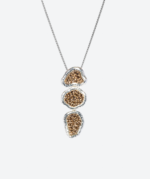 Geode 3 Cascade Necklace Gold / Silver - La Costa Organic Jewelry