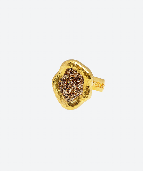 Geode Ring Gold / Gold - La Costa Organic Jewelry
