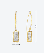 Rectangle Geode Statement Loop Earrings