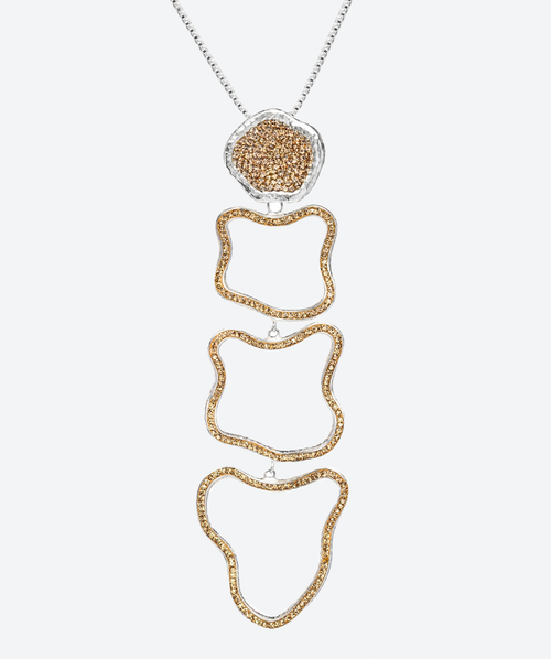 Open Geode Cascade Necklace Gold / Silver - La Costa Organic Jewelry