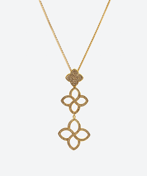 Flower Cascade Pendant Necklace Gold / Gold - La Costa Organic Jewelry