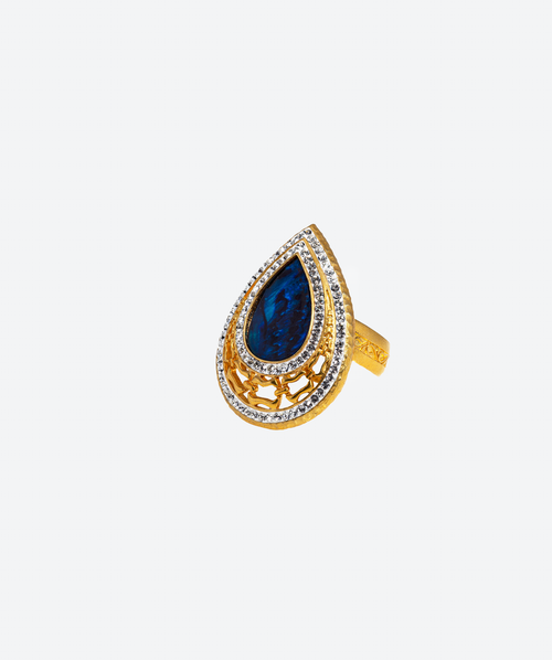 Vogue Gem Tear Ring - La Costa Organic Jewelry