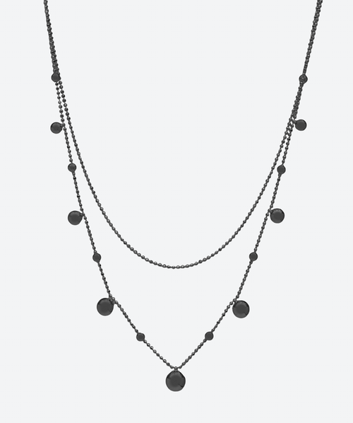 Droplet Dainty Layer Necklace Black - La Costa Organic Jewelry