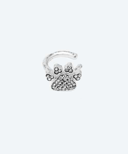 PAWsitive Pierceless Ear Cuff Black Diamond / Silver - La Costa Organic Jewelry