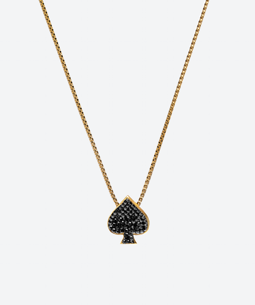 Spade Necklace Hematite / Gold - La Costa Organic Jewelry