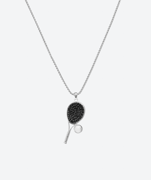 Love Game Tennis Necklace Hematite / Silver - La Costa Organic Jewelry