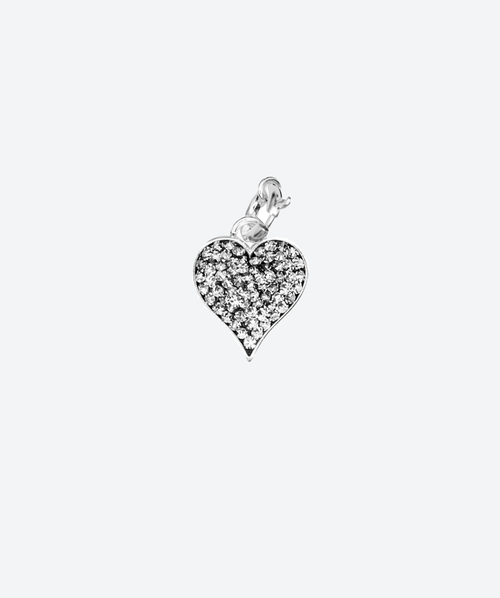 Love Rules Heart Charm Black Diamond / Silver - La Costa Organic Jewelry