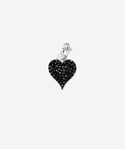 Love Rules Heart Charm Hematite / Silver - La Costa Organic Jewelry