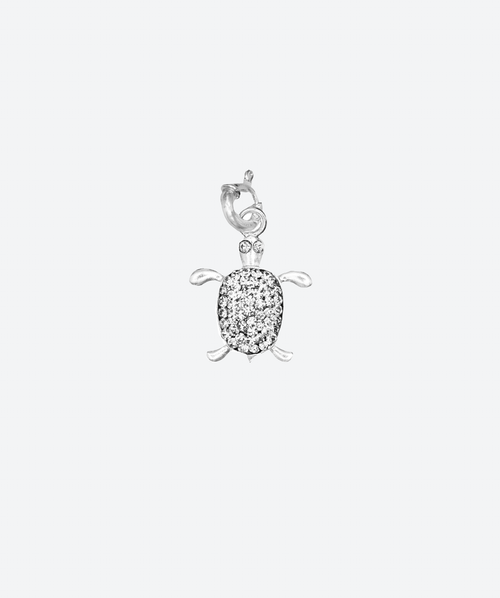 Turtley Cute Turtle Charm Black Diamond / Silver - La Costa Organic Jewelry