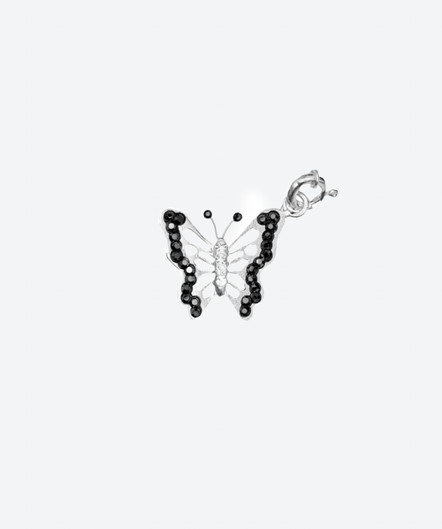 Mariposa Butterfly Charm Hematite / Silver - La Costa Organic Jewelry