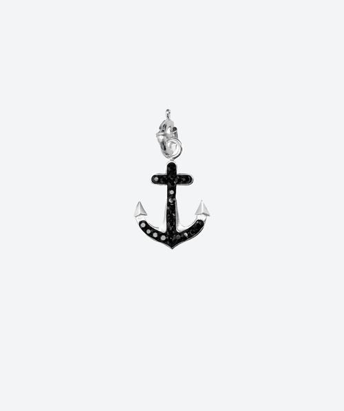 Bon Voyage Anchor Charm Hematite / Silver - La Costa Organic Jewelry