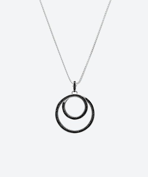 Eternity Swirl Charm Pendant Necklace Hematite / Silver - La Costa Organic Jewelry