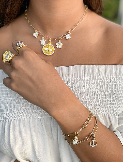 BEEutiful Bee Medallion Charm Necklace - La Costa Organic Jewelry