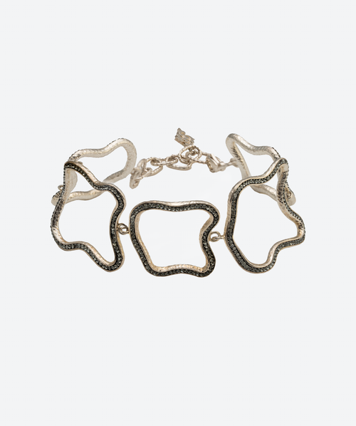 Open Geode Bracelet Black Diamond / Silver - La Costa Organic Jewelry