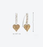 Love Rules Heart Charm Loop Earrings