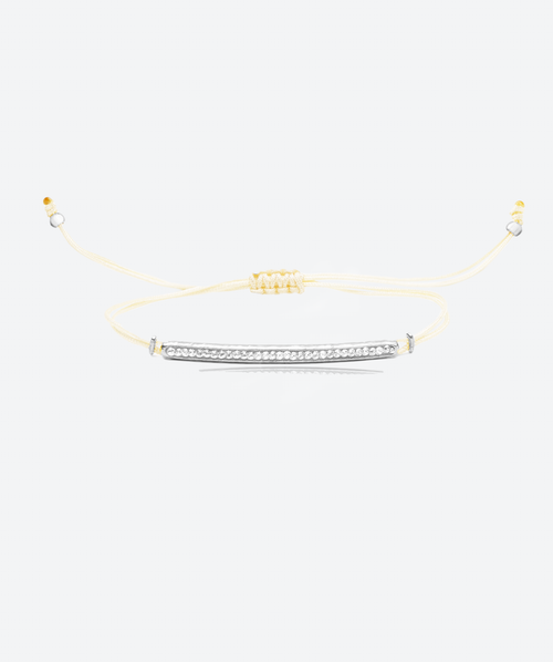 Bar Slide Bracelet Crystal / Silver - La Costa Organic Jewelry