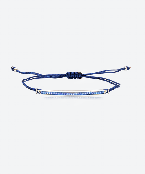 Bar Slide Bracelet Sapphire / Silver - La Costa Organic Jewelry