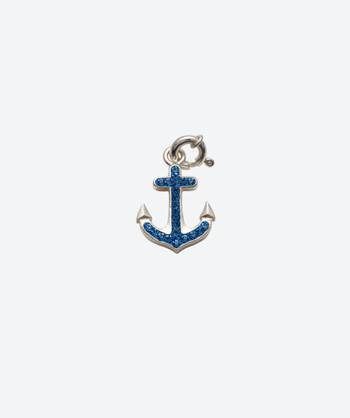 Bon Voyage Anchor Charm Sapphire / Silver - La Costa Organic Jewelry
