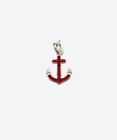 Bon Voyage Anchor Charm Ruby / Silver - La Costa Organic Jewelry