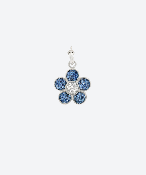 Flower Power Charm Sapphire / Silver - La Costa Organic Jewelry