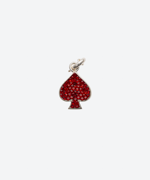 Spade Charm Ruby / Silver - La Costa Organic Jewelry