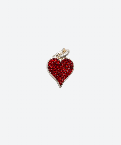 Love Rules Heart Charm Ruby / Silver - La Costa Organic Jewelry