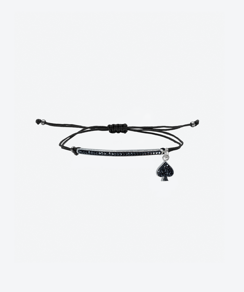 Spade Bar Slide Bracelet Hematite / Silver - La Costa Organic Jewelry