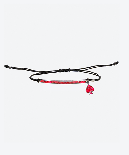 Spade Bar Slide Bracelet Ruby / Silver - La Costa Organic Jewelry