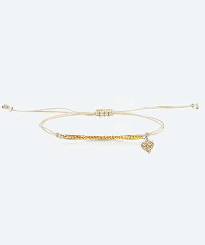 Love Rules Heart Bar Slide Bracelet Gold / Silver - La Costa Organic Jewelry