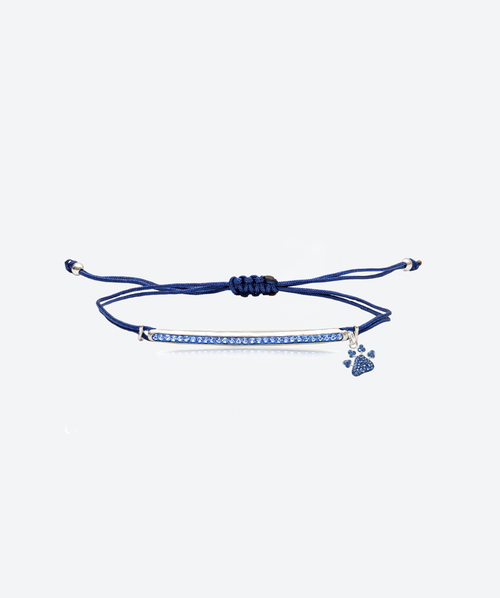 PAWsitive Bar Slide Bracelet Sapphire / Silver - La Costa Organic Jewelry