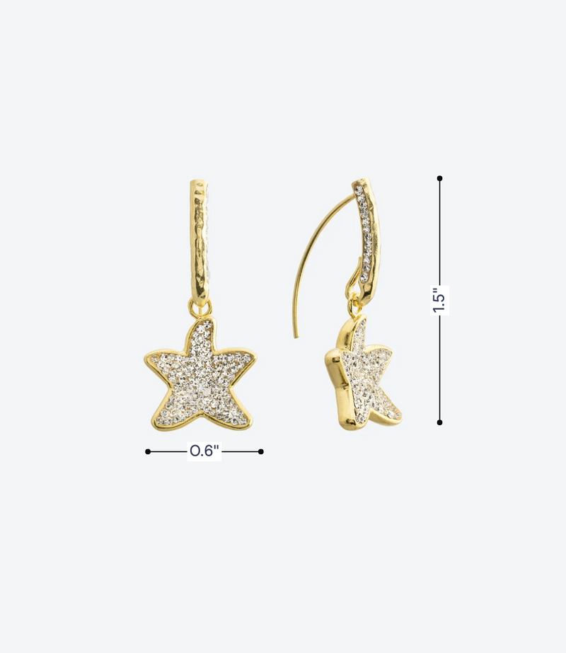 Dainty Starfish Charm Loop Earrings