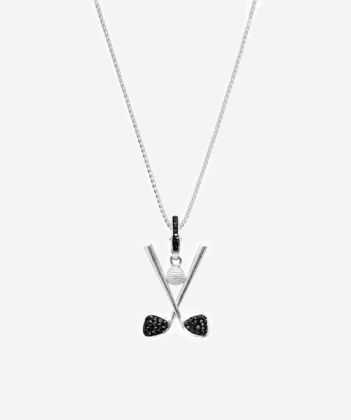 Brilliant PARfect Golf Charm Necklace Hematite / Silver - La Costa Organic Jewelry