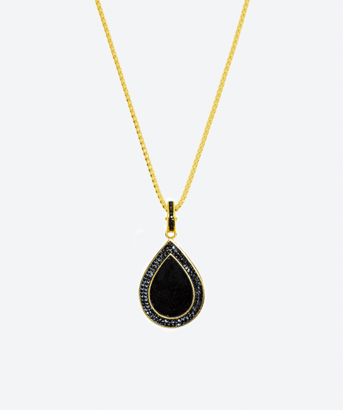 Gem Tear Charm  Necklace - La Costa Organic Jewelry