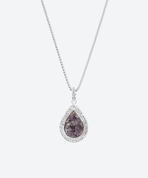 Gem Tear Charm  Necklace - La Costa Organic Jewelry