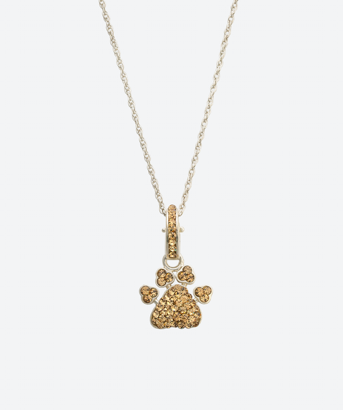 Brilliant PAWsitive Charm Necklace Gold / Silver - La Costa Organic Jewelry