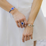 Oval Crystal Bangle Bracelet - La Costa Organic Jewelry