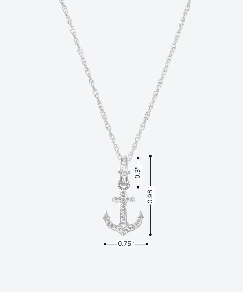 Brilliant Bon Voyage Anchor Charm Necklace - La Costa Organic Jewelry