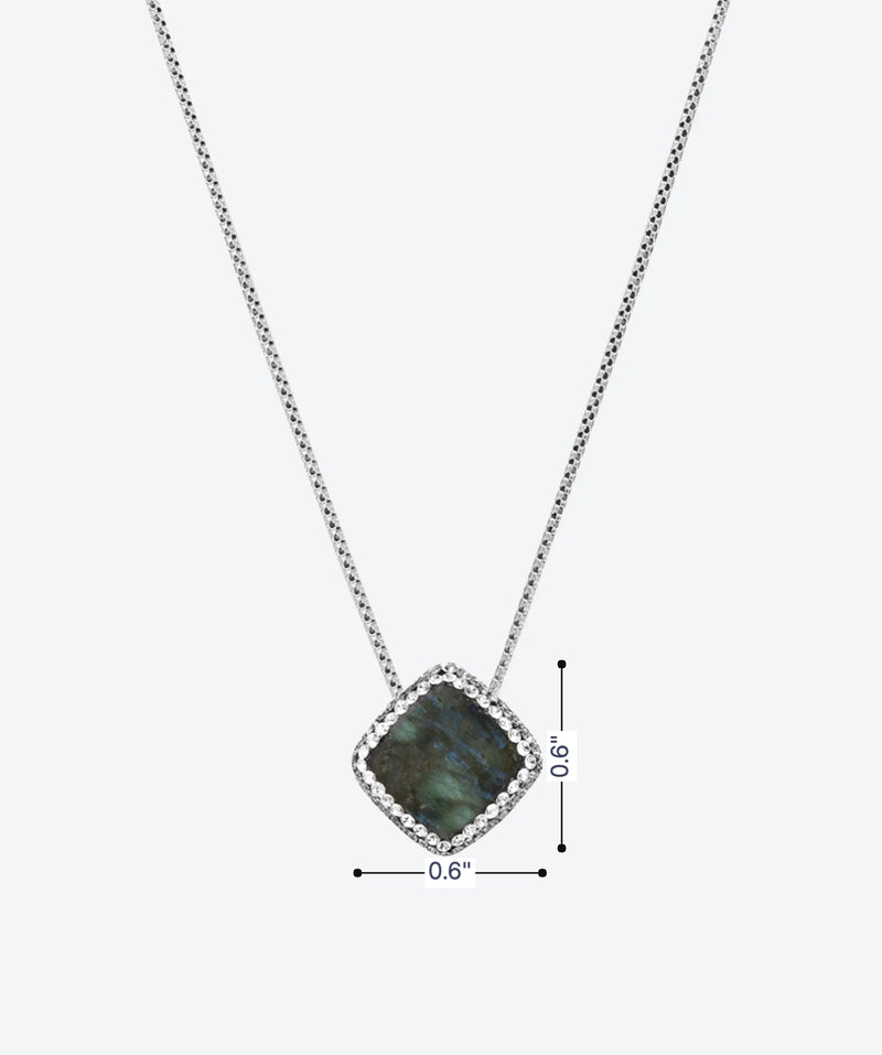 Dainty Diagonal Gem Necklace - La Costa Organic Jewelry