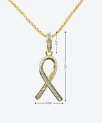 Brilliant Faith Ribbon Charm Necklace - La Costa Organic Jewelry