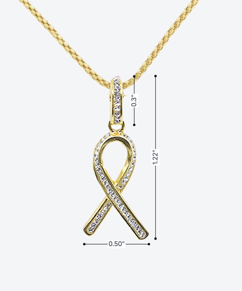 Brilliant Faith Ribbon Charm Necklace - La Costa Organic Jewelry
