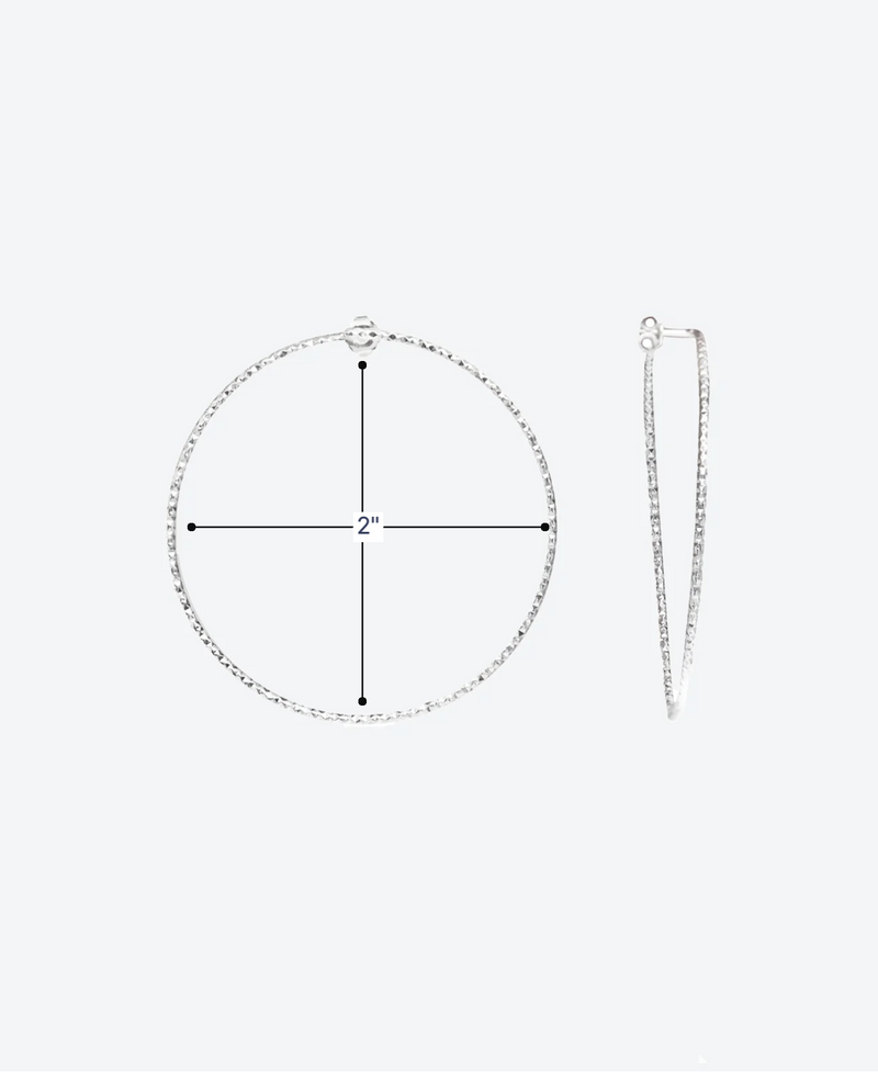 Diamond Cut Medium Hoops - La Costa Organic Jewelry