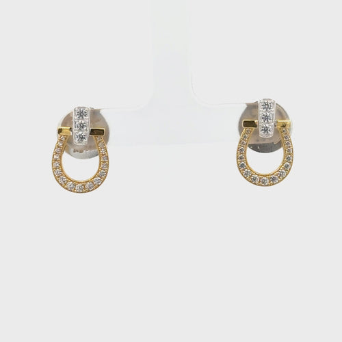 2 Tones Lucky Derby Stud Earrings - La Costa Organic Jewelry
