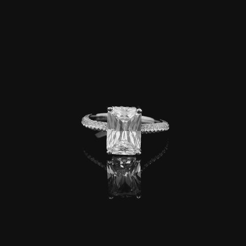 Radiant 3ct Crystal Solitaire Ring - La Costa Organic Jewelry