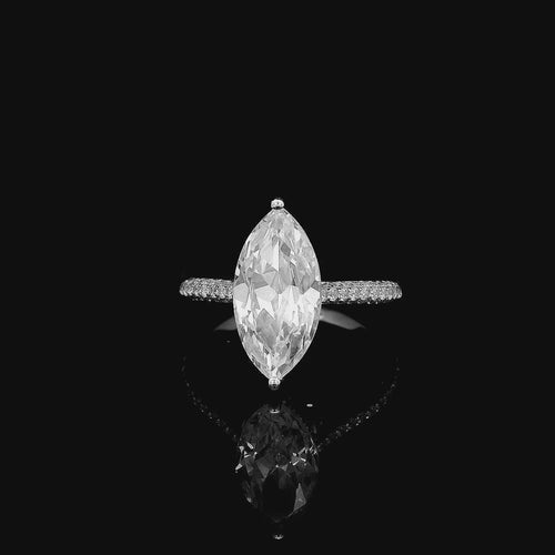 Marquise 3ct Crystal Solitaire Ring - La Costa Organic Jewelry